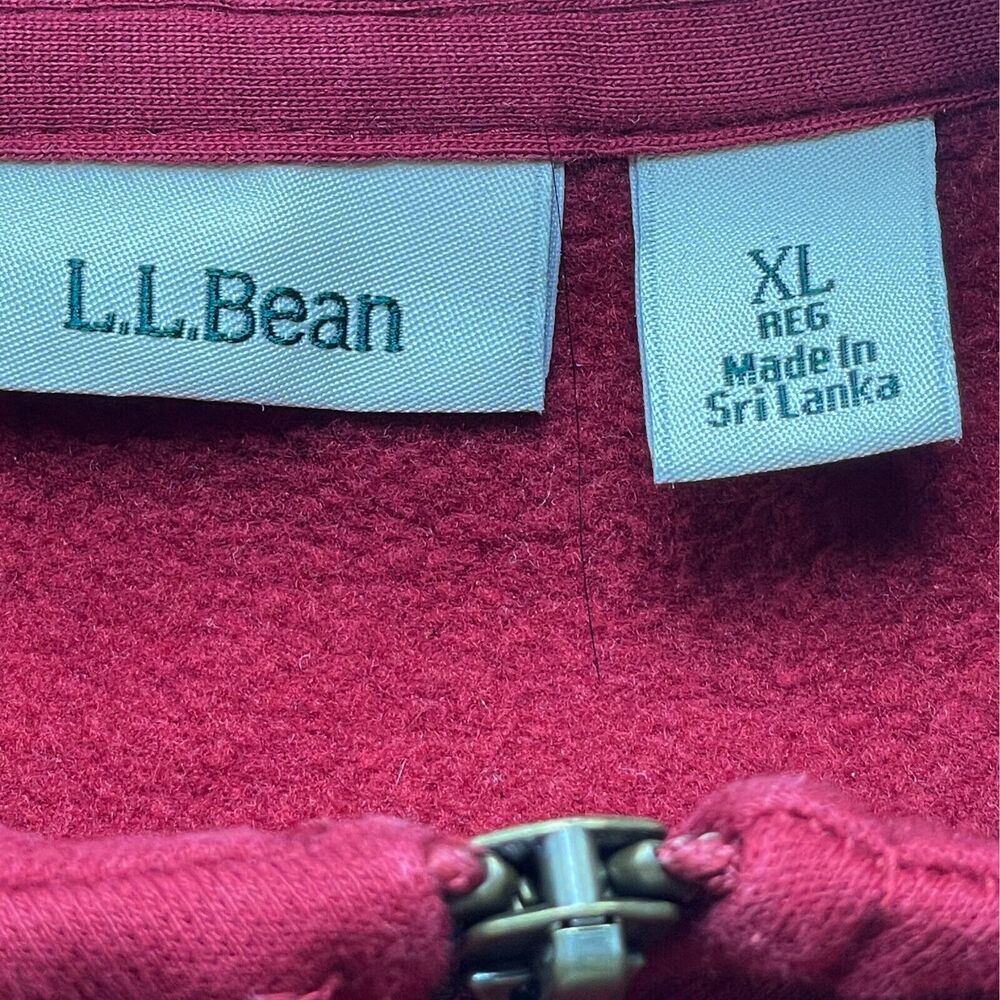 L.L. Bean Women's Cozy Pullover Sz L Hoodie Sweatshirt Dark Red Longer Length - Picture 4 of 7